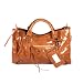 [Charm Monica] Brown Double Handle Leatherette Satchel Bag Handbag Purse Shoulder Bag Tote Bag