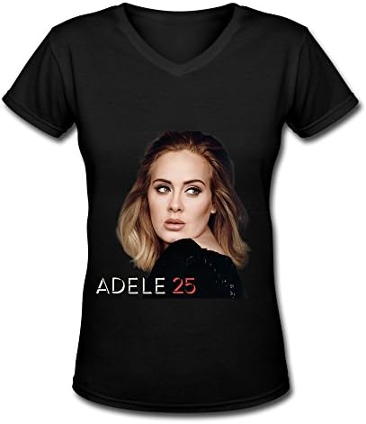 Adele 25 Tour 2016 Poster Womens V Neck T Shirt Black
