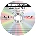 Delkin BD-R Blu-Ray 25 GB Archival Gold Disc 4x, White Printable without Hang Tag