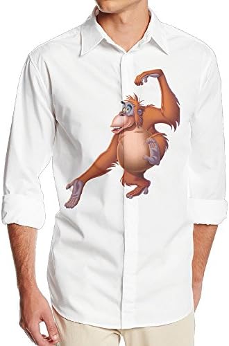 The Jungel Book Duola Men's Funny Long Sleeve Casual Shirt - SizeXL White