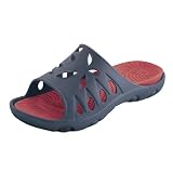 NOTHINZ Caribbean Womens Comfort Shoes Beach Sandals Summer Slides Navy Blue/Red