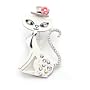 Lovely White Cat Brooch Pin, Gift Ideas