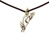Beautiful! Sterling-silver Kokopelli with Genuine leather Rope