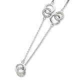 Sterling Silver Circle CZ Necklace - 18 Inch