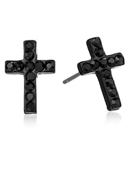 Betsey Johnson "Iconic Jet Setters" Cross Stud Earrings