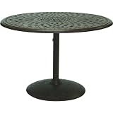 Darlee Series 60 Cast Aluminum Outdoor Patio Pedestal Dining Table - 42 Inch - Antique Bronze