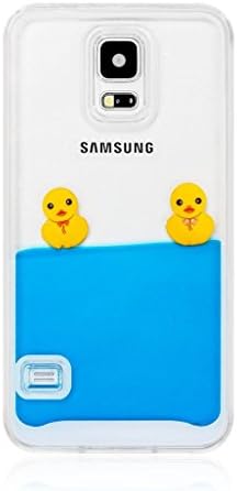 SHANGFENG Iphone 5C 3D case Creative Design Flowing Liquid Case,Fish Tank Liquid Aquarium Swimming Novelty Hard Plastic Transparent Clear Back Protective Case Cover For iPhone 5C (Dark Blue Ducks)