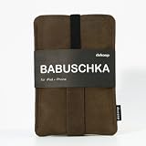 Babuschka Handytasche f&uuml;r Iphone, Ipod Nubukleder braun 88x125 dekoop