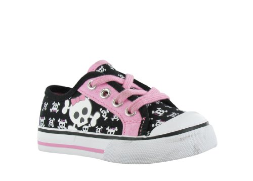 Celia Toddlers CVS Ox Skull Fashion Sneaker Black White