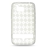 Argyle Hard Gel Case Cover for the HTC Incredible HD, Thunderbolt - Clear