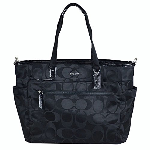 Coach Signature Nylon Baby Bag in Navy/silver 77577 All Travel Bag