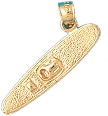 Necklace Obsession's 14K Yellow Gold 32mm Kayak Pendant Necklace