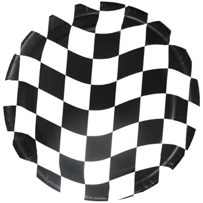 8 Pack Black & White Checker Plates - 6 3/4"