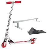 Razor A2 Kick Scooter (Red) + Razor Punk Park Ramp w/ Razor