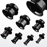 Single Flare with O Ring Black Titanium Plugs - 13/16'' (20mm) - Sold as a Pair