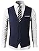 H2H Mens Formal Slim Fit Premium Business Dress Suit 4 Button Vests With Pocket