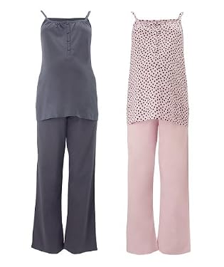 Maternity 2 Pack Pyjama - Grey/Pink