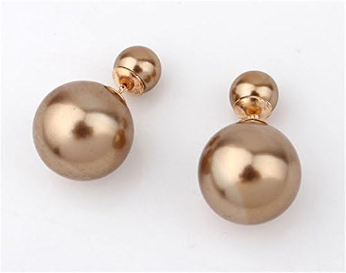 Pomelo Luxury Hot Sale Double Sided Pearl Beads Earrings Ear Studs Tribal Earrings (Yellow)