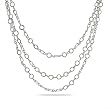60" Sterling Silver Layered Circle Link Necklace