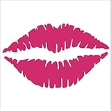 Kiss Mark Lips Car Decal / Sticker - HOT PINK