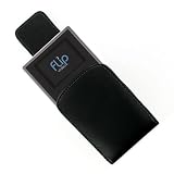 Premium Luxury Black Leather case cover for new Flip Mino MinoHD Camcorder with rotating belt clip