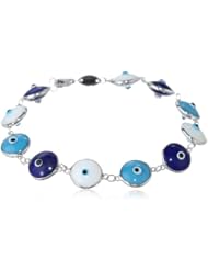 Sterling Silver Colored Guardian Eye Bracelet