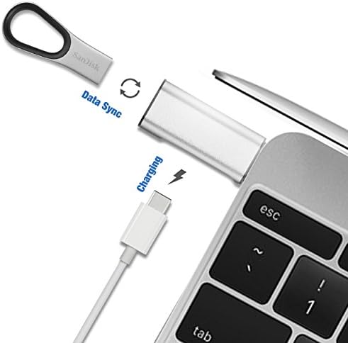 Masvoker Aluminum USB C to USB A Adapter, Type C/ USB C Male to USB A Female,Full-Speed Charging Adapter for Apple New Retina MacBook, Nokia N1