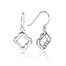 Sterling Silver Open Clover Drop Earrings title=