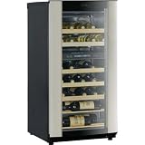 New Haier 40 Bottle Dual Zone Wine Cooler Glide-Out Rack Dual Function Led View Selected Temperature