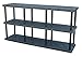 Structural Plastics - ST9624X3 - 96 x 24 x 51 Molded HDPE Plastic Bulk Storage Rack, Black; Number of Shelves: 3