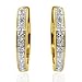 14K Yellow Gold Pave Hoop Earring