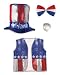 Uncle Sam Set- Vest, Top Hat, Bowtie and Beard Patriotic Costume Accessory