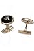 Herzog 18k Solid Rose Gold Men's Zodiac 'Capricorn' Onyx Cufflinks