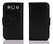 Cadorabo Book Case Compatible with Samsung Galaxy MEGA 5.8 in Oxid Black - with Stand Function and Card Slot Made of Structured Faux Leather - Wallet Etui Cover Pouch PU Leather Flip
