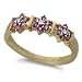 9ct Two Colour Gold 1pt Diamond And Pink Sapphire Flower Ring Size - O