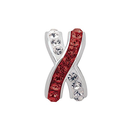Persona Sterling Silver Crystal Spacer Siam and Crystal Bead Charm