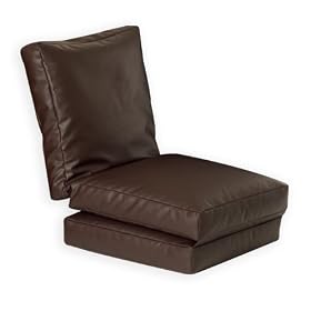 Z Lounger Single BROWN Faux Leather Beanbag