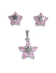 Sterling Silver Sets With Cubic Zirconia - Star