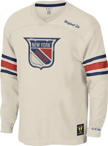 Buy New York Rangers -Putty- Vintage Logo Long Sleeve Jersey