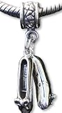 Ballet Slippers Dance Sterling Silver Charm Bead Fits European Style Bead Bracelets