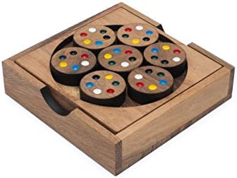 Round and Round Puzzle - Sequential Movement Colormatching Wood Puzzle. Handmade 3D Brain Teaser for Adults &amp; Children
