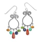 .925 Silver & Multi-Stone Chandelier Earrings