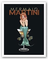 Mermaid Martini by Ralph Burch 18"x22" Art Print Poster