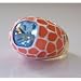 Kenneth Jay Lane White/Orange Coral Enamel Dome Ring w/Aqua Center Stone (One Size, White/Orange/Aqua/Gold)