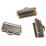 13mm or 1/2 inch Ribbon Clamp Crimps with Loop -- Silver