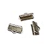 13mm or 1/2 inch Ribbon Clamp Crimps with Loop -- Silver