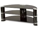 Techlink Avatar PTV2 - Designer Glass Stand For LCD & Plasma TV Up To 50" Or 100kg - Black Legs With Black Glass