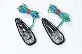 Small/ Mini Turn Signals - Clear Lenses, Carbon Base - Amber LED - Universal Motorcycle Lights - Honda CBR 600rr 1000rr, Suzuki GSXR 600 750 1000, Yamaha YZF R1 R6, Kawasaki Ninja ZX6r ZX9r ZX10r ZX12r ZX14