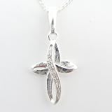 Swarovski Crystal Eternity Cross Sterling Silver Pendant Diamond Cut Open Curb Chain Necklace Italy 16, 18, 20, 22 Inch 41InIkn 0BL. SL160 Swarovski Crystal Eternity Cross Sterling Silver Pendant Diamond Cut Open Curb Chain Necklace Italy 16, 18, 20, 22 Inch