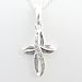 Swarovski Crystal Eternity Cross Sterling Silver Pendant Diamond Cut Open Curb Chain Necklace Italy 16 Inch